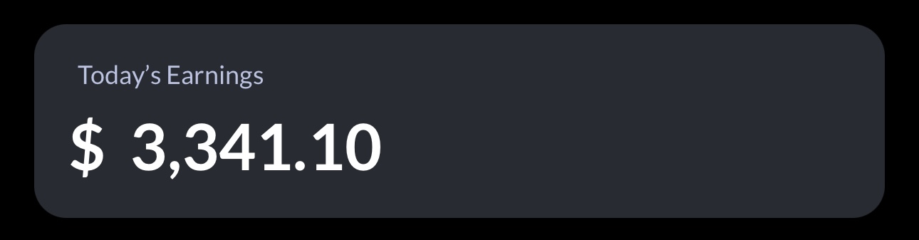 Single Day — $3,341